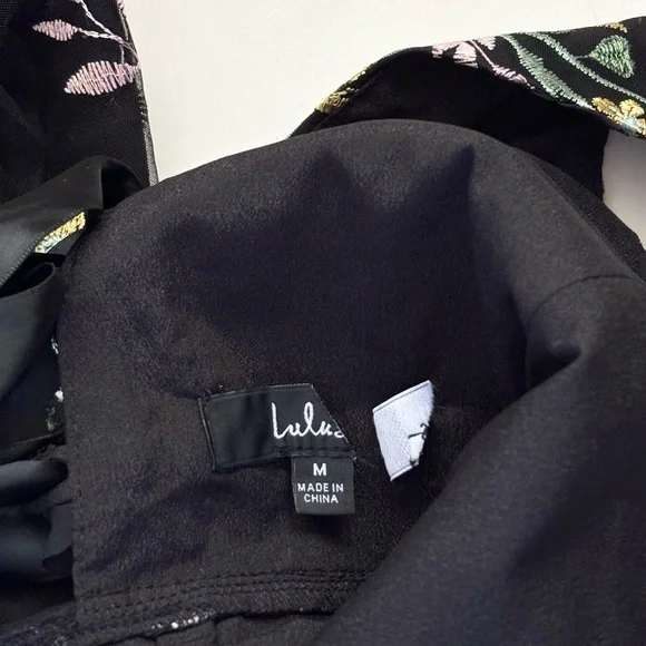 Lulu's Black Floral Embroidered Maxi Dress - Picture 4 of 9